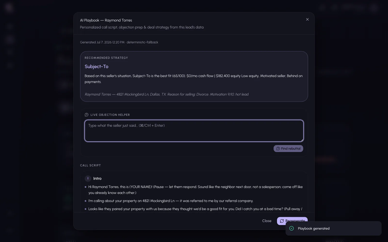 SOS CRM Wholesaler portal — AI Playbook
